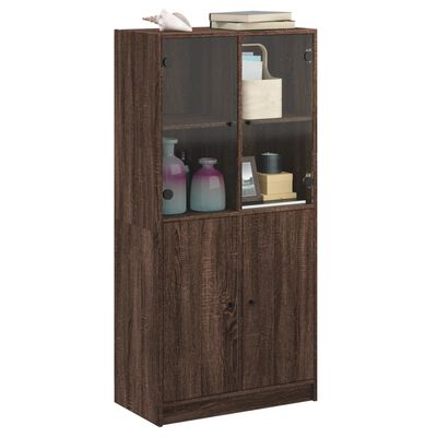 vidaXL Highboard mit Türen Braun Eiche-Optik 68x37x142cm Holzwerkstoff