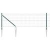 vidaXL Zaun mit Pfosten Gr&uuml;n 0,6 x 10 m Stahl und PVC