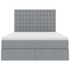 vidaXL Aufbewahrungsbett mit Matratze Hellgrau 140 x 190 cm Polyester