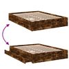 vidaXL Bettgestell mit Schubladen R&auml;uchereiche 120x200cm Holzwerkstoff