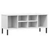vidaXL Schuhregal OSLO mit Metallbeinen Wei&szlig; 106x35x45 cm Massivholz