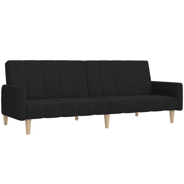 vidaXL Schlafsofa 2-Sitzer Schwarz Stoff