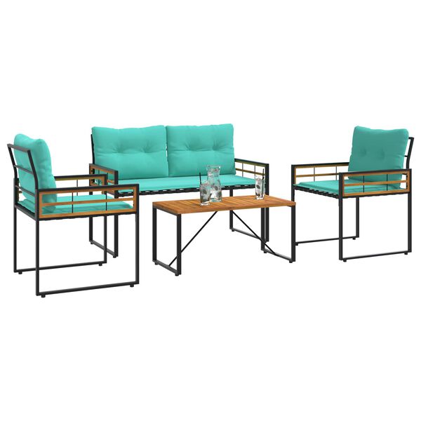 vidaXL Gartenm&ouml;bel Set mit Kissen 4 pcs T&uuml;rkis