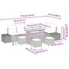 vidaXL Gartensofa-set mit Kissen 10 pcs Schwarz Poly Rattan