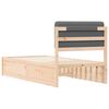 vidaXL Bettgestell mit gepolstertem Kopfteil Dunkelgrau 75 x 190 cm