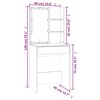 vidaXL Schminktisch mit LED Wei&szlig; 60x40x140 cm
