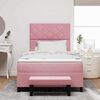 vidaXL Boxspringbett mit Matratze mit Kopfteil Rosa 120 x 200 cm Samt