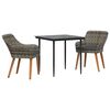 vidaXL Garten Essgruppe 3 stk. Grau Poly-Rattan