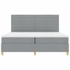 vidaXL LED Boxspringbett mit Matratze Hellgrau 200 x 200 cm Stoff