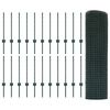 vidaXL Zaun mit Pfosten Gr&uuml;n 0,6 x 50 m Stahl und PVC