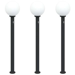 vidaXL Pollerleuchten mit Sensor 3 Stk. 120 cm Schwarz IP44
