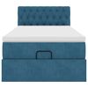 vidaXL Ottoman-Bett mit Matratze & LEDs Dunkelblau 90x200 cm Samt