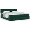 vidaXL Ottoman-Bett mit Matratzen Dunkelgr&uuml;n 200x200 cm Samt