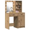 vidaXL Schminktischset mit LED 2 pcs Artisan-Eiche Holzwerkstoff