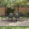 vidaXL Garten Essgruppe 7 pcs Schwarz Stahl