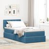vidaXL Bett mit Stauraum und LED mit LED Dunkelblau 90 x 190 cm Samt
