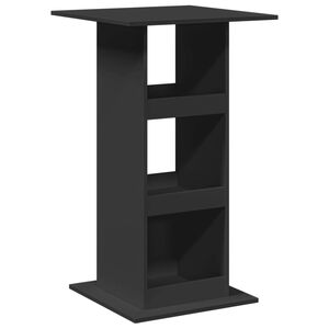 vidaXL Bartisch mit Ablagen Schwarz 60x60x102 cm Holzwerkstoff