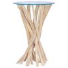 vidaXL Couchtisch mit Glasplatte 35x35x50 cm Massivholz Teak