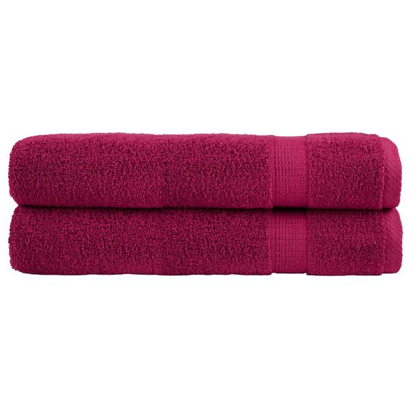 vidaXL Premium-Saunat&uuml;cher SOLUND 2 Stk Bordeaux 80x200 cm 600 g/m&sup2;