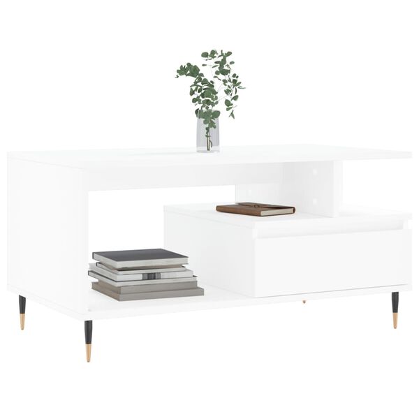 vidaXL Couchtisch Wei&szlig; 90x49x45 cm Holzwerkstoff