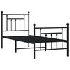 vidaXL Bettgestell mit Kopf- und Fu&szlig;teil Metall Schwarz 75x190 cm