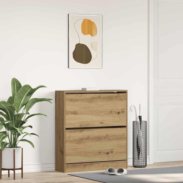 vidaXL Schuhschrank Ger&auml;ucherte Eiche 80 x 21 x 87,5 cm Holzwerkstoff
