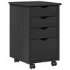 vidaXL Rollschrank Mit Rad Grau 34 x 39 x 56 cm Massives Kiefernholz