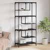 vidaXL B&uuml;cherregal Schwarz Eichen-Optik 81 x 36 x 176 cm Holzwerkstoff