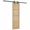 vidaXL Schiebet&uuml;r Nat&uuml;rlich und Schwarz 61 x 198,5 cm