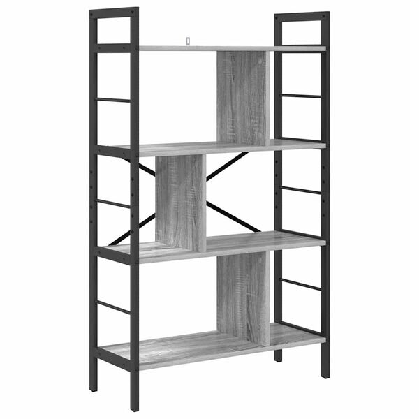 vidaXL B&uuml;cherregal Graues Sonoma 75 x 30 x 123,5 cm Holzwerkstoff