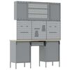 vidaXL Werkbank mit Schubladen 8 pcs Schwarz Ingenieure Holz und Stahl