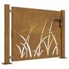 vidaXL Gartentor 100x100 cm Cortenstahl Gras-Design