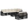 vidaXL Gartensofa-set 9 pcs Schwarz und Cremewei&szlig; Poly-Rattan