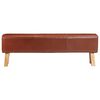 vidaXL Bank Turnbock-Design 160cm Braun Echtleder Massivholz Akazie