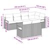 vidaXL Gartensofa-set mit Kissen mit Speicher 7 pcs Grau Poly-Rattan