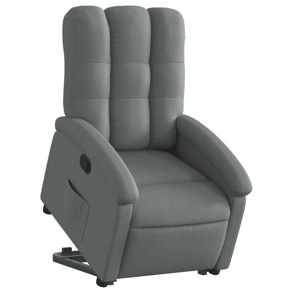 vidaXL Relaxsessel mit Aufstehhilfe Dunkelgrau Stoff