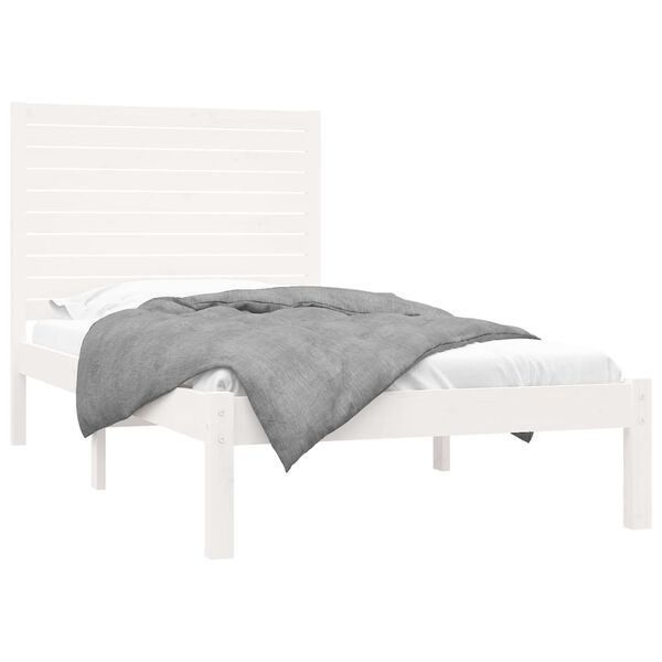 vidaXL Massivholzbett Wei&szlig; 90x200 cm