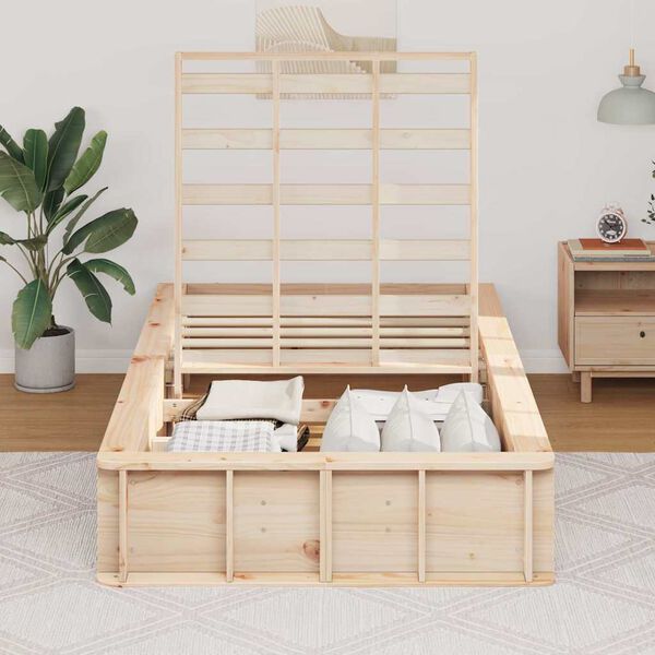 vidaXL Bettrahmen Braun 100 x 200 cm Massives Kiefernholz