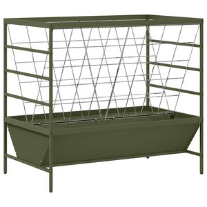 vidaXL Viehfutterspender Olive Gr&uuml;n 100 x 60 x 90 cm