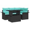 vidaXL Gartensofa-set mit Kissen 5 pcs Schwarz Poly-Rattan