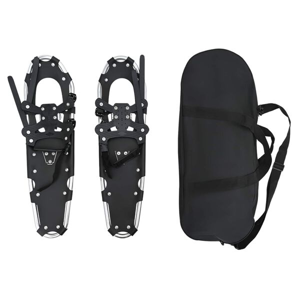 vidaXL 3 in 1 Schneeschuhe Silber und Schwarz 30 Zoll