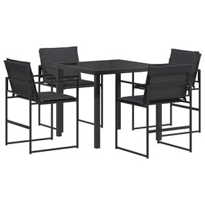 vidaXL Garten Essgruppe 5 pcs Schwarz und Dunkelgrau 80 x 80 x 73 cm