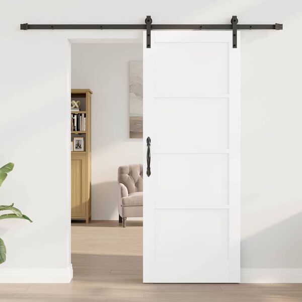 vidaXL Schiebet&uuml;r Wei&szlig; 78 x 202 cm Massives Kiefernholz