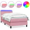 vidaXL Boxspringbett mit Matratze Rosa 90x220 cm Samt
