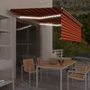vidaXL Markise Manuell Einziehbar mit Rollo & LED 4,5x3 m Orange Braun