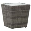 vidaXL Beistelltisch Grau 41,5x41,5x43 cm Poly Rattan und Hartglas