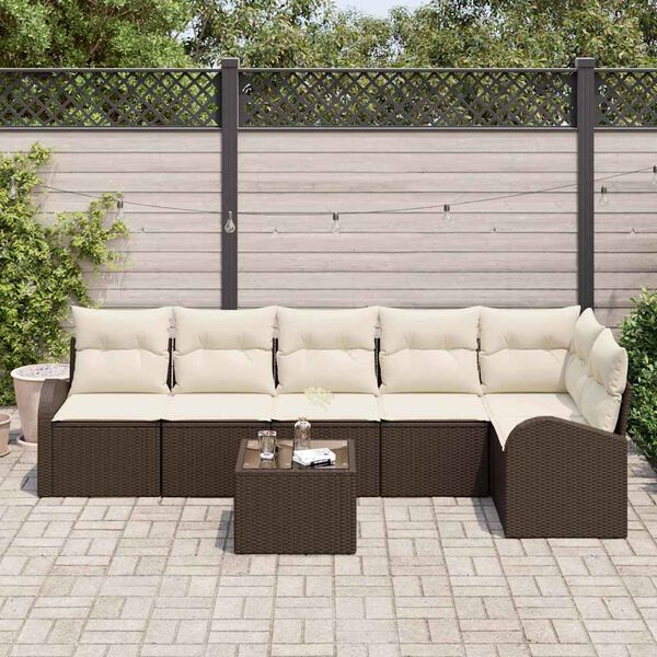 vidaXL Gartensofa-set Braun Poly-Rattan