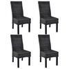 vidaXL Esszimmerst&uuml;hle 4 Stk. Schwarz Kubu Rattan und Mangoholz