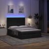 vidaXL Ottoman-Bett mit Matratze & LEDs Schwarz 140x190 cm Stoff