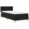 vidaXL Boxspringbett mit Matratze Schwarz 200 x 90 cm Polyester
